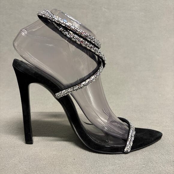 JLO Jennifer Lopez  xREVOLVE Star Sandal Heels in Black Size 8.5 - Picture 7 of 12